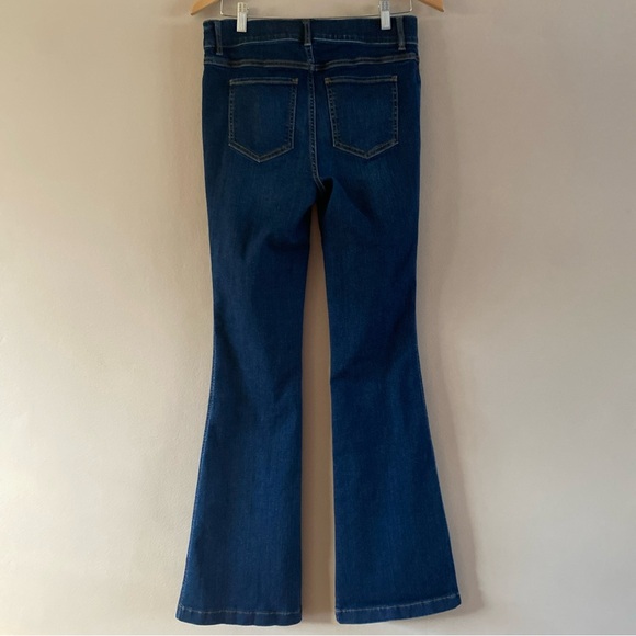 SPANX Women’s Cotton Denim Flare Jeans Pull-On Size MEDIUM 33”L - Picture 2 of 11